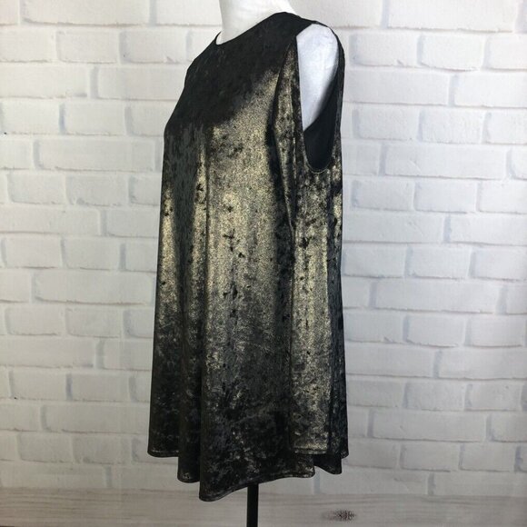 Show Me Your Mumu Stretch Crushed Velvet Teddy Tunic Size S Gold - Picture 2 of 8